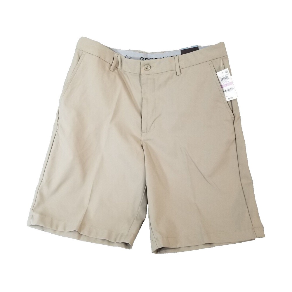 Greg Norman tasso‎ Elba 5 iron golf shorts men's 32x10 beige Dri-Fit NEW